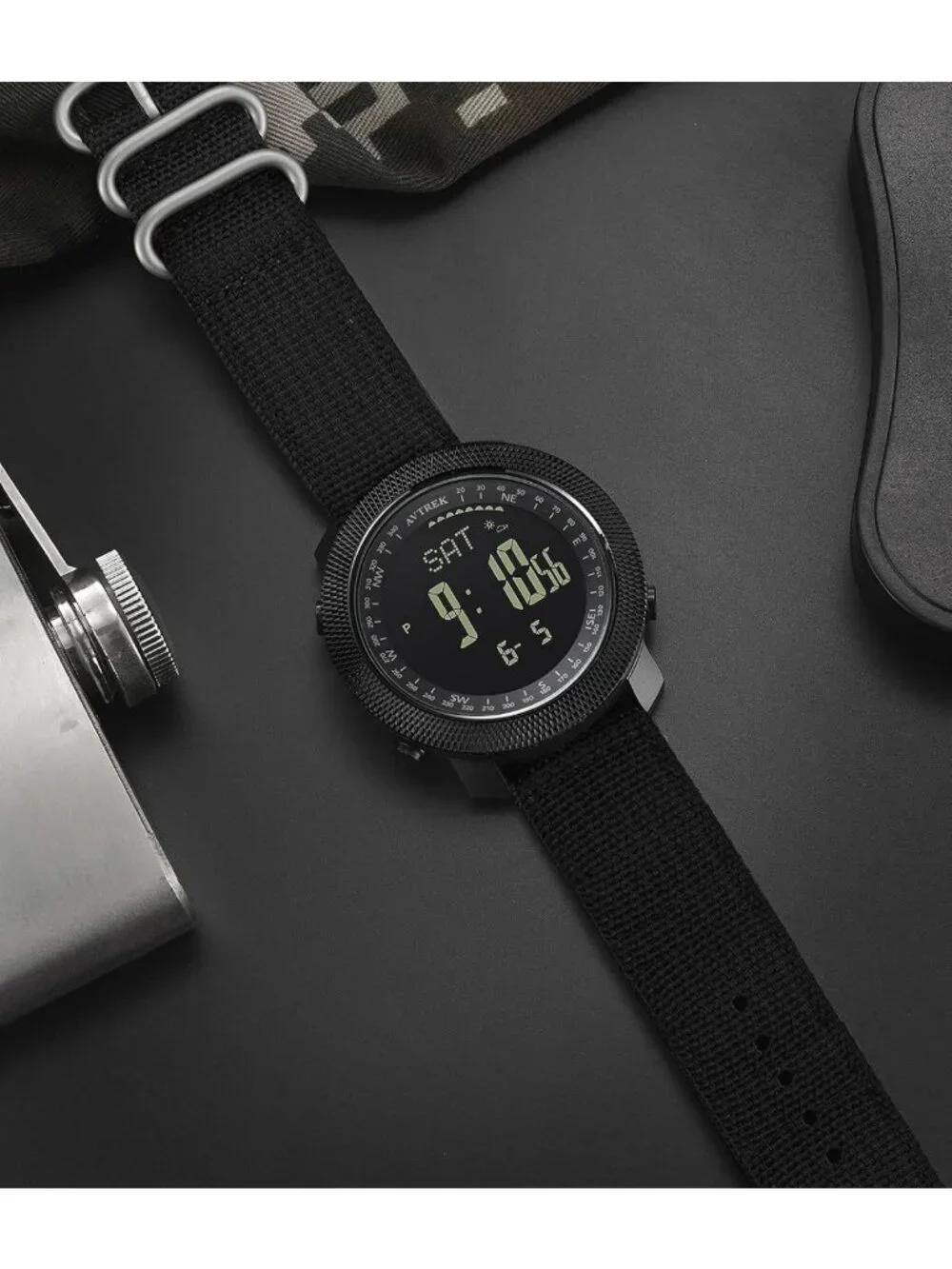 Rugged Digital Hiking Watch for Men | Altimeter, Compass, Waterproof, Pedometer